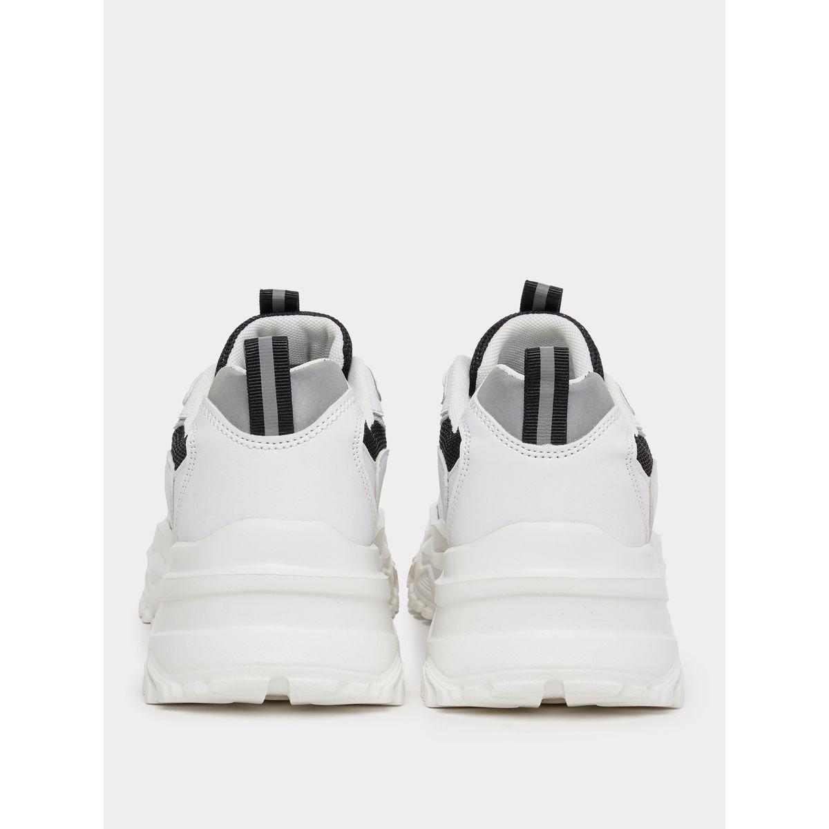 Styli Contrast Panel Lace Up Chunky Sneakers-women-shoes-sneakers-image-5