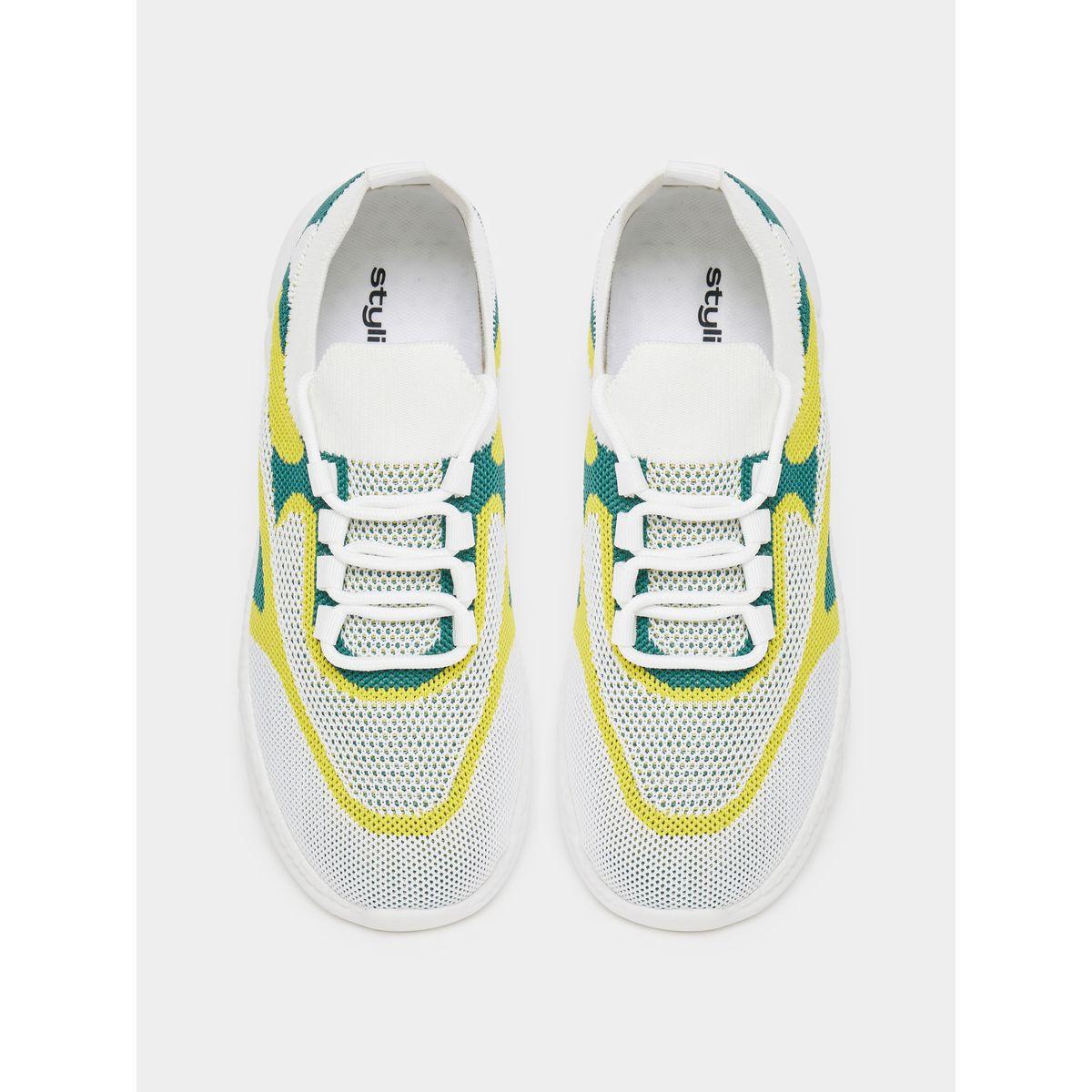 Styli Patterned Knit Foam Sole Sneakers-women-shoes-sneakers-image-6