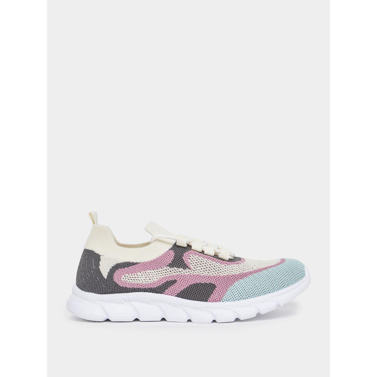 Styli Patterned Knit Foam Sole Sneakers-women-shoes-sneakers-image-2