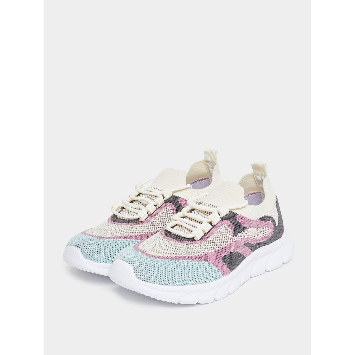 Styli Patterned Knit Foam Sole Sneakers-women-shoes-sneakers-image-3