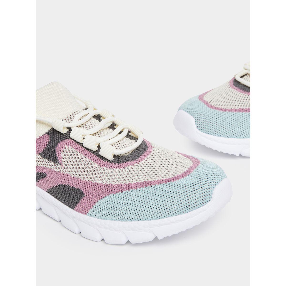Styli Patterned Knit Foam Sole Sneakers-women-shoes-sneakers-image-4