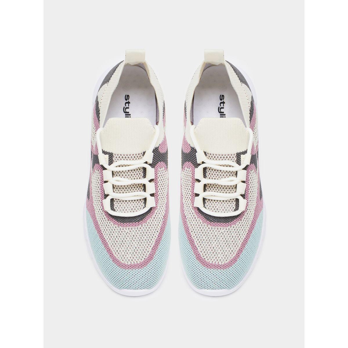 Styli Patterned Knit Foam Sole Sneakers-women-shoes-sneakers-image-6