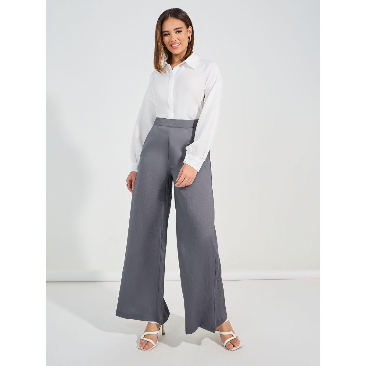 Styli Solid Button Placket Collared Bodysuit-women-clothing-tshirts-image-2