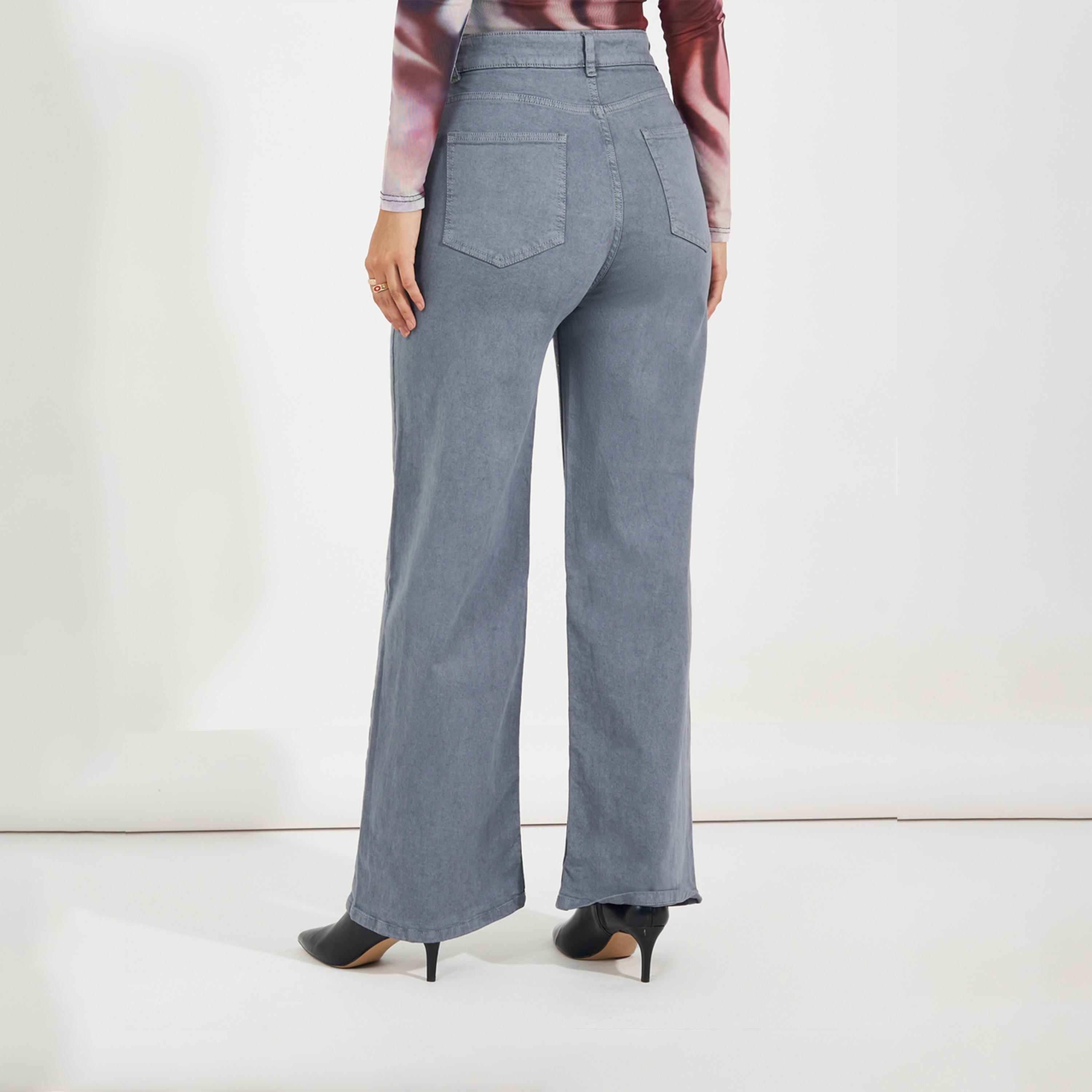 ستايلي - بنطال جينز واسع بخصر مرتفع مع جيوب-women-clothing-bottoms-jeans-image-4
