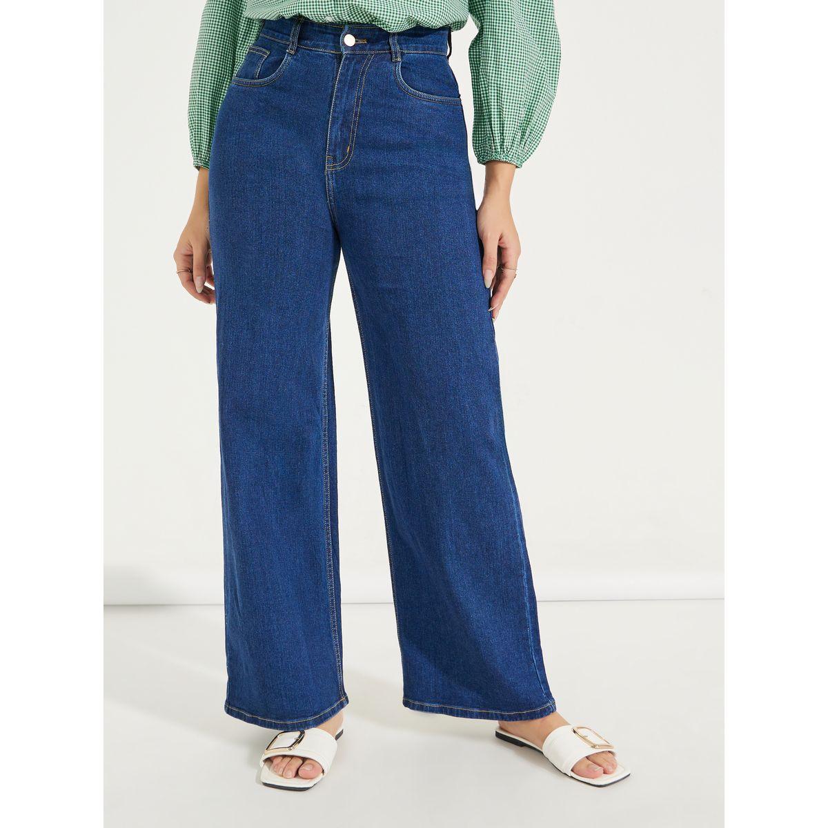 Styli Solid Straight Fit Full Length Jeans-women-clothing-bottoms-jeans-image-2