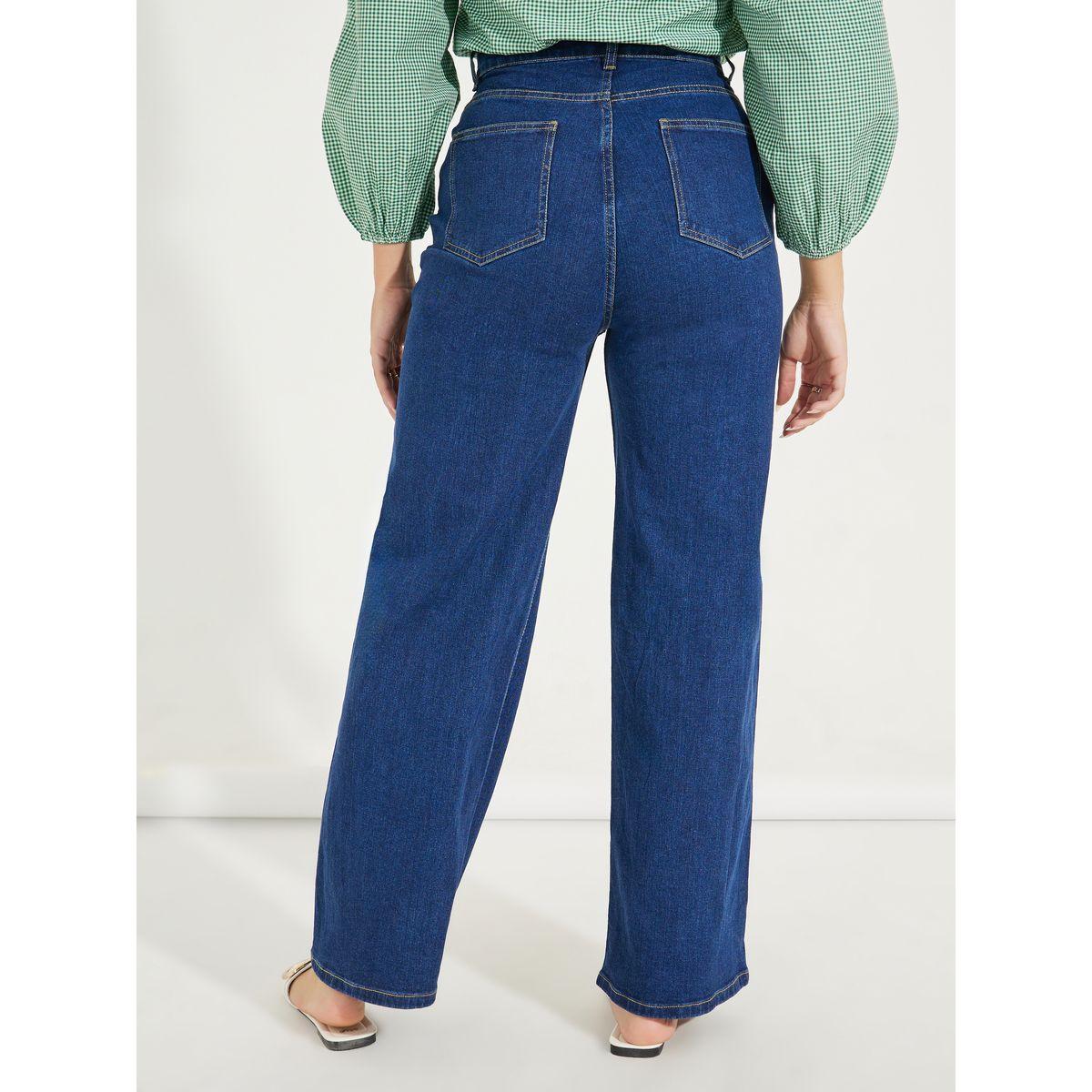 Styli Solid Straight Fit Full Length Jeans-women-clothing-bottoms-jeans-image-4