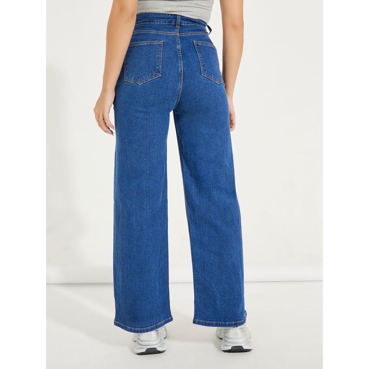 Styli Solid Straight Fit Full Length Jeans-women-clothing-bottoms-jeans-image-4