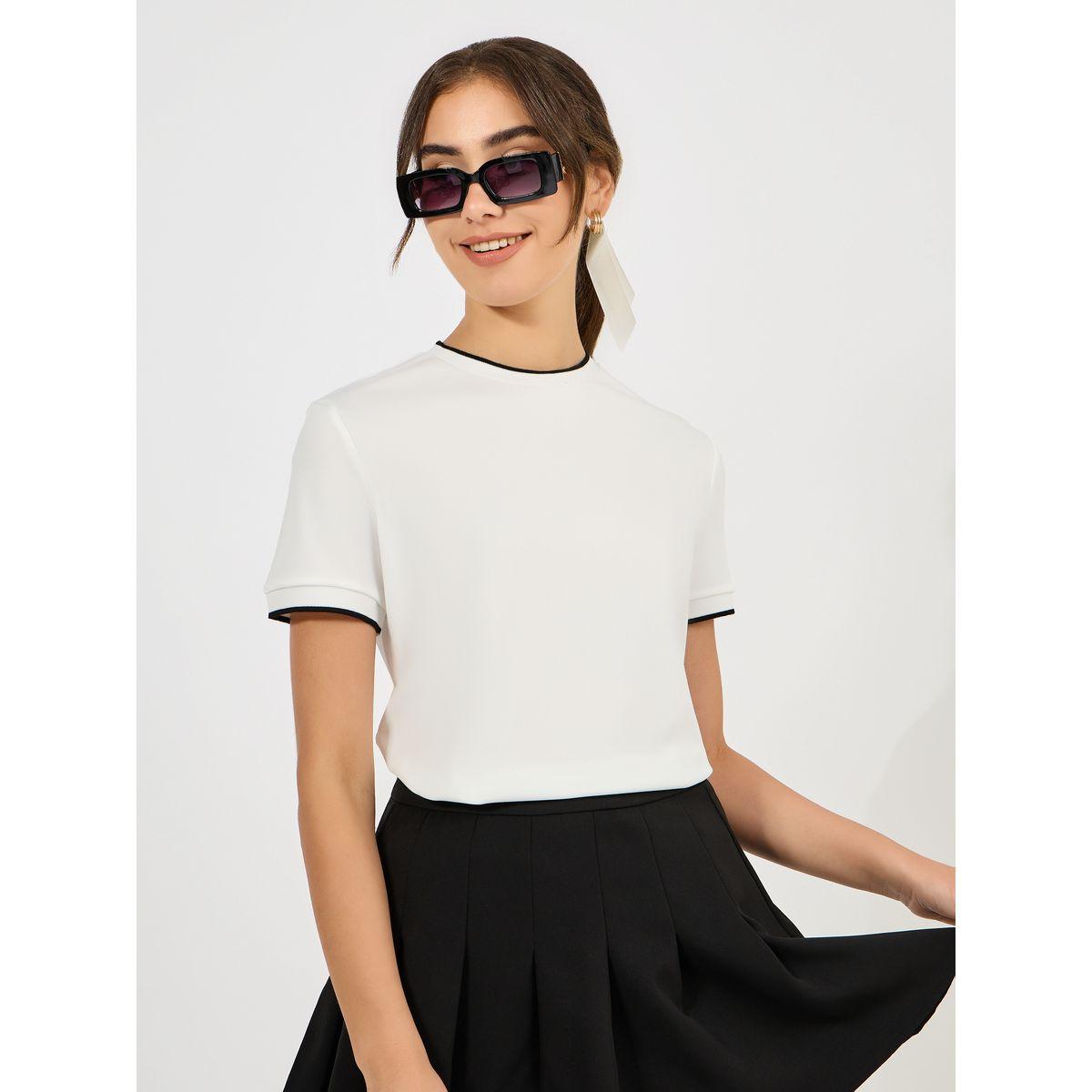 Styli Rib Round Neck Knit Top-women-clothing-shirtsandblouses-blouses-image-1
