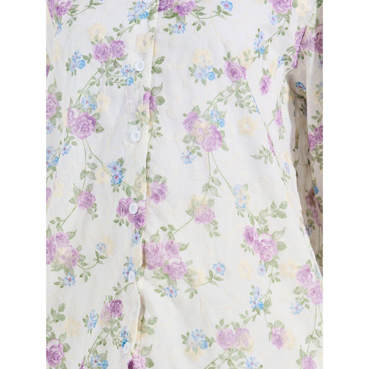 Styli Floral Embroidered Shirt with Flared Sleeves-women-clothing-shirtsandblouses-shirts-image-4