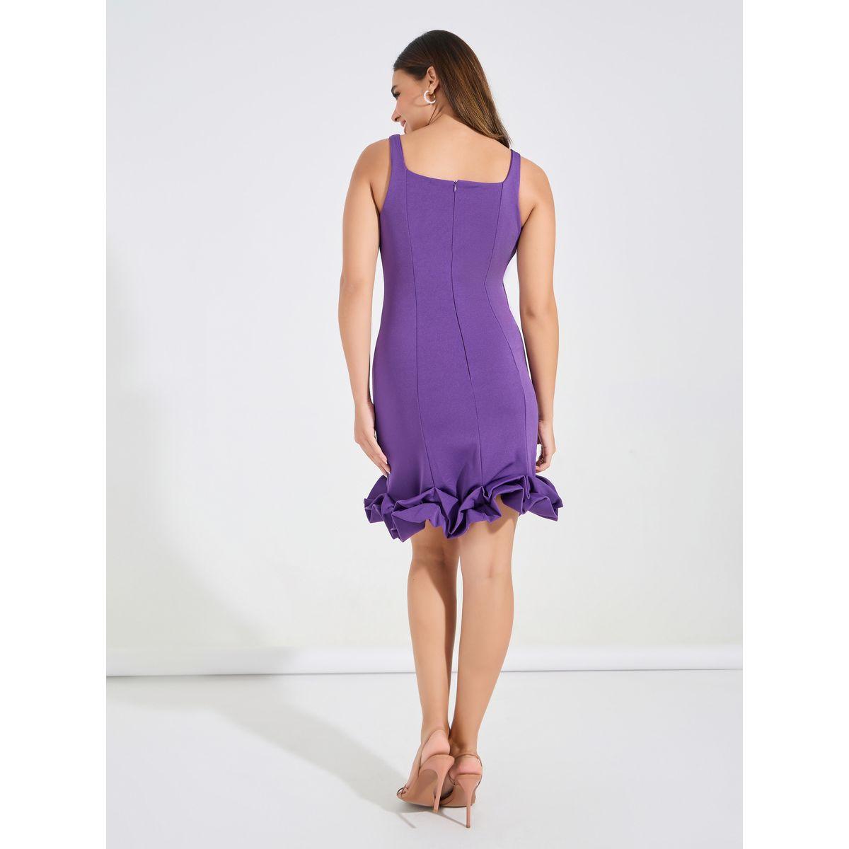 فستان قصير بديكون بلا اكمام مع حافة كشكش-women-clothing-dresses-image-6