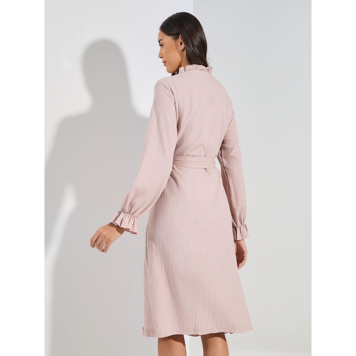 Styli Unwind Ruffle Detail Gathered Sleeve Robe-women-clothing-nightwear-robes-image-4