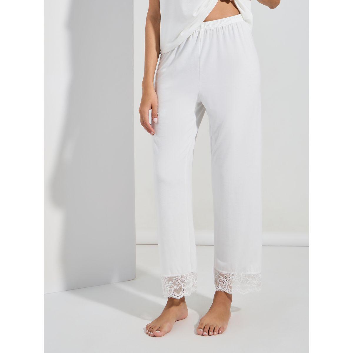 Styli Unwind V Neck Lace Detail Top & Pyjama Set-women-clothing-nightwear-pyjamas-longsets-image-4