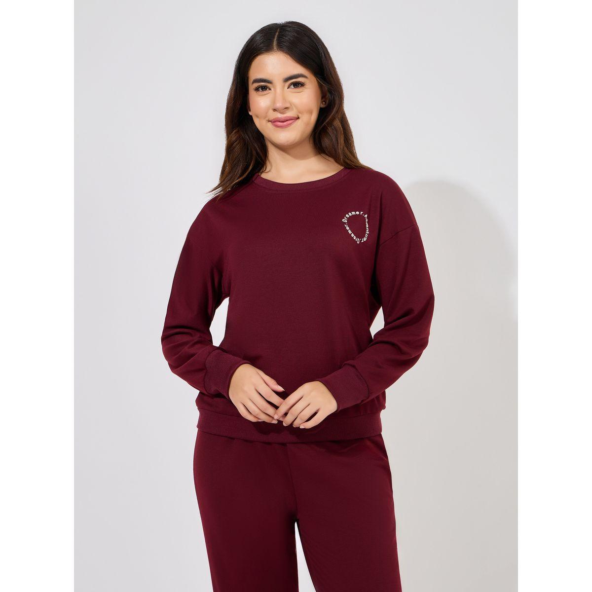 مجموعة من جوغر مع سويت شيرت تيري مطبع بكتابة-women-clothing-coordsets-image-3