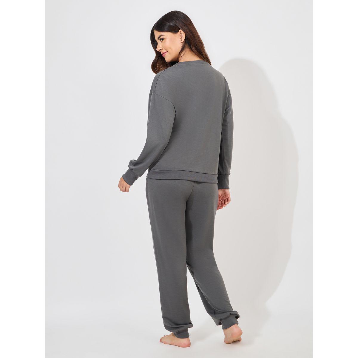 Styli Unwind Badge Terry Sweatshirt & Joggers Lounge Set-women-clothing-coordsets-image-5