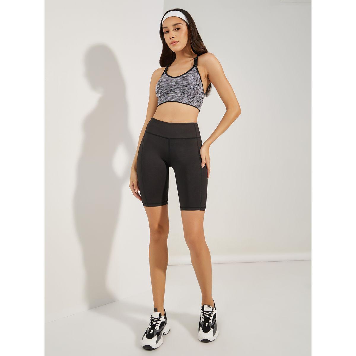 Styli Active Melange Peep Racerback Adjustable Straps Sports Bra-sports-women-clothing-sportsbras-image-2