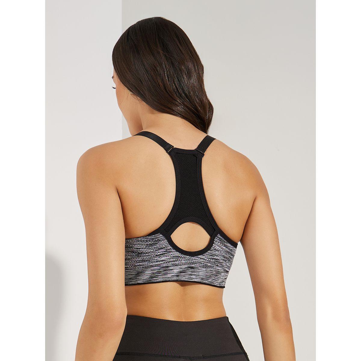 Styli Active Melange Peep Racerback Adjustable Straps Sports Bra-sports-women-clothing-sportsbras-image-5
