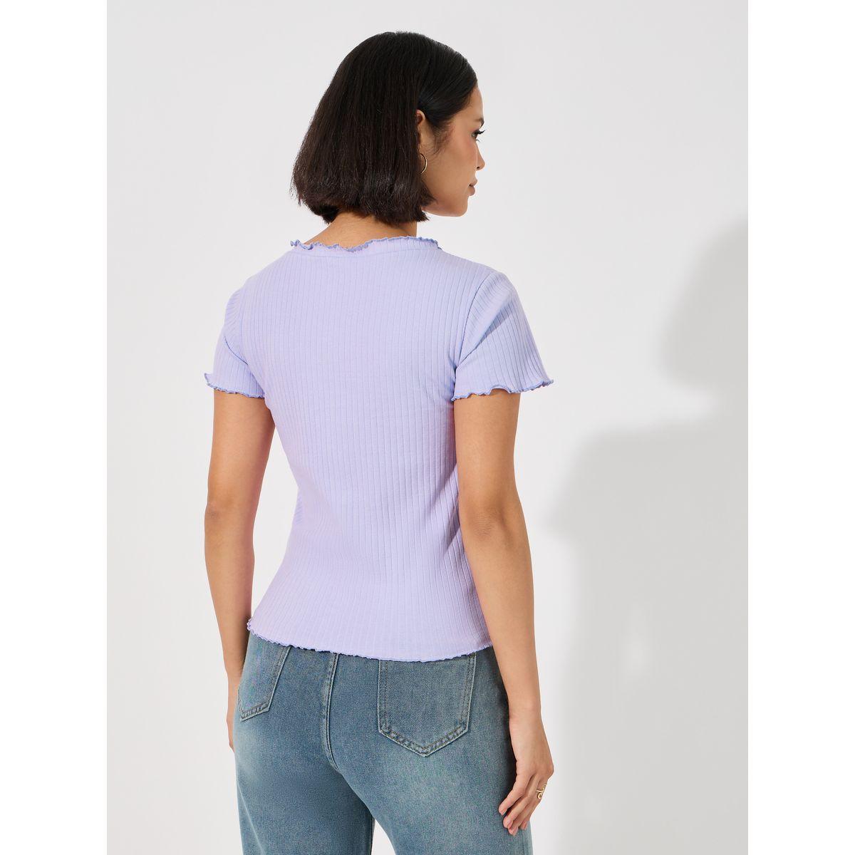Styli Lettuce Edge Rib Knit Top with Button Detail-women-clothing-shirtsandblouses-blouses-image-4
