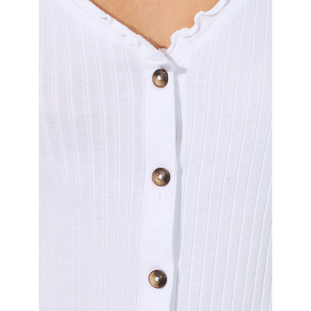 بلوزة محبوك بتفاصيل مضلعة مع أزرار-women-clothing-shirtsandblouses-blouses-image-3