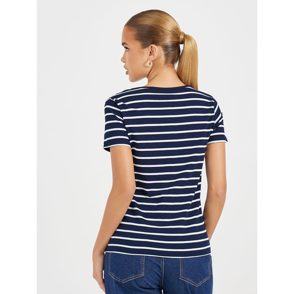 Styli Striped Knit Top with Button Placket-women-clothing-shirtsandblouses-blouses-image-4