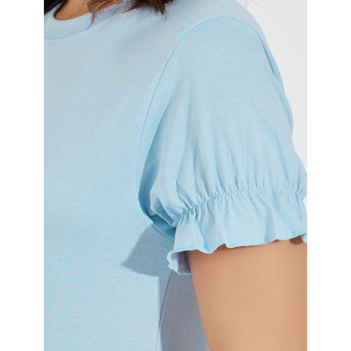 Styli Solid Slim Fit Puff Sleeve Top-women-clothing-shirtsandblouses-blouses-image-4