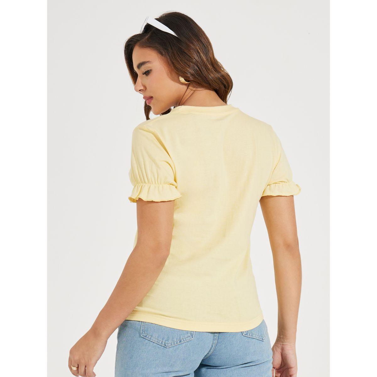 بلوزة سادة بقصة سليم فت مع اكمام منفوخة-women-clothing-shirtsandblouses-blouses-image-4