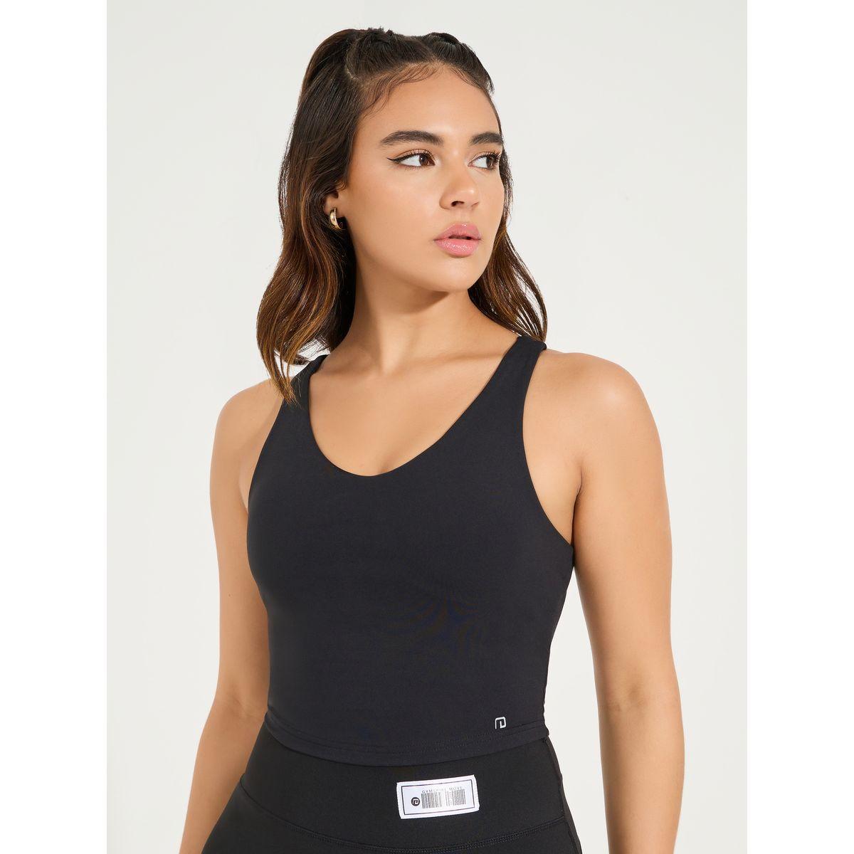 Styli Active Gymspire Edition- Label & Logo Racerback Longline Sports Bra-women-clothing-sportswearandactivewear-sportsbras-image-2