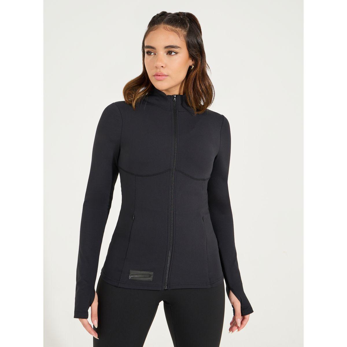 Styli Active Gymspire Edition - Contrast Label & Logo Contour Effect Zip Up Jacket-sports-women-clothing-coatsandjackets-jackets-image-2