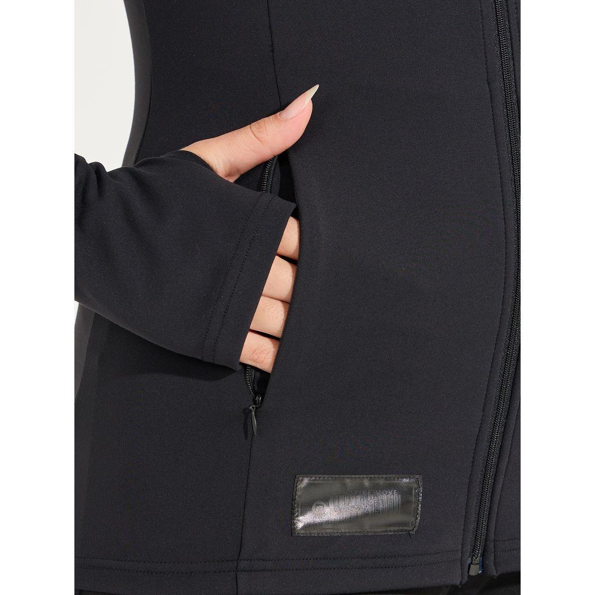 Styli Active Gymspire Edition - Contrast Label & Logo Contour Effect Zip Up Jacket-sports-women-clothing-coatsandjackets-jackets-image-3