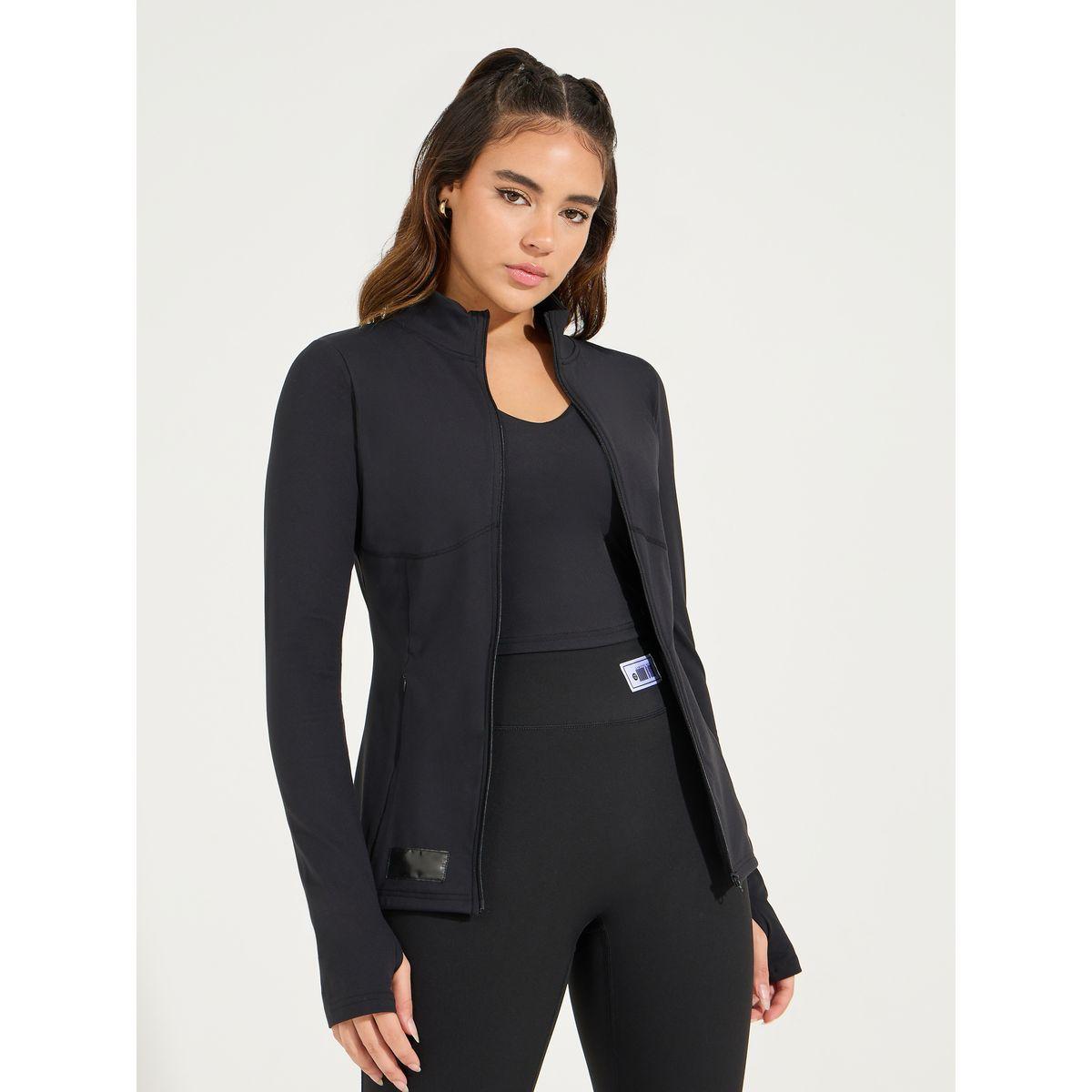 Styli Active Gymspire Edition - Contrast Label & Logo Contour Effect Zip Up Jacket-sports-women-clothing-coatsandjackets-jackets-image-5