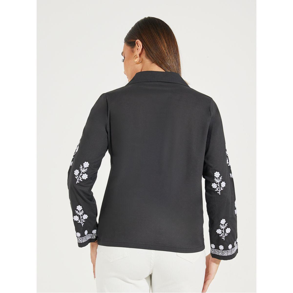 Styli Embroidered Shirt with Resort Collar-women-clothing-shirtsandblouses-shirts-image-4