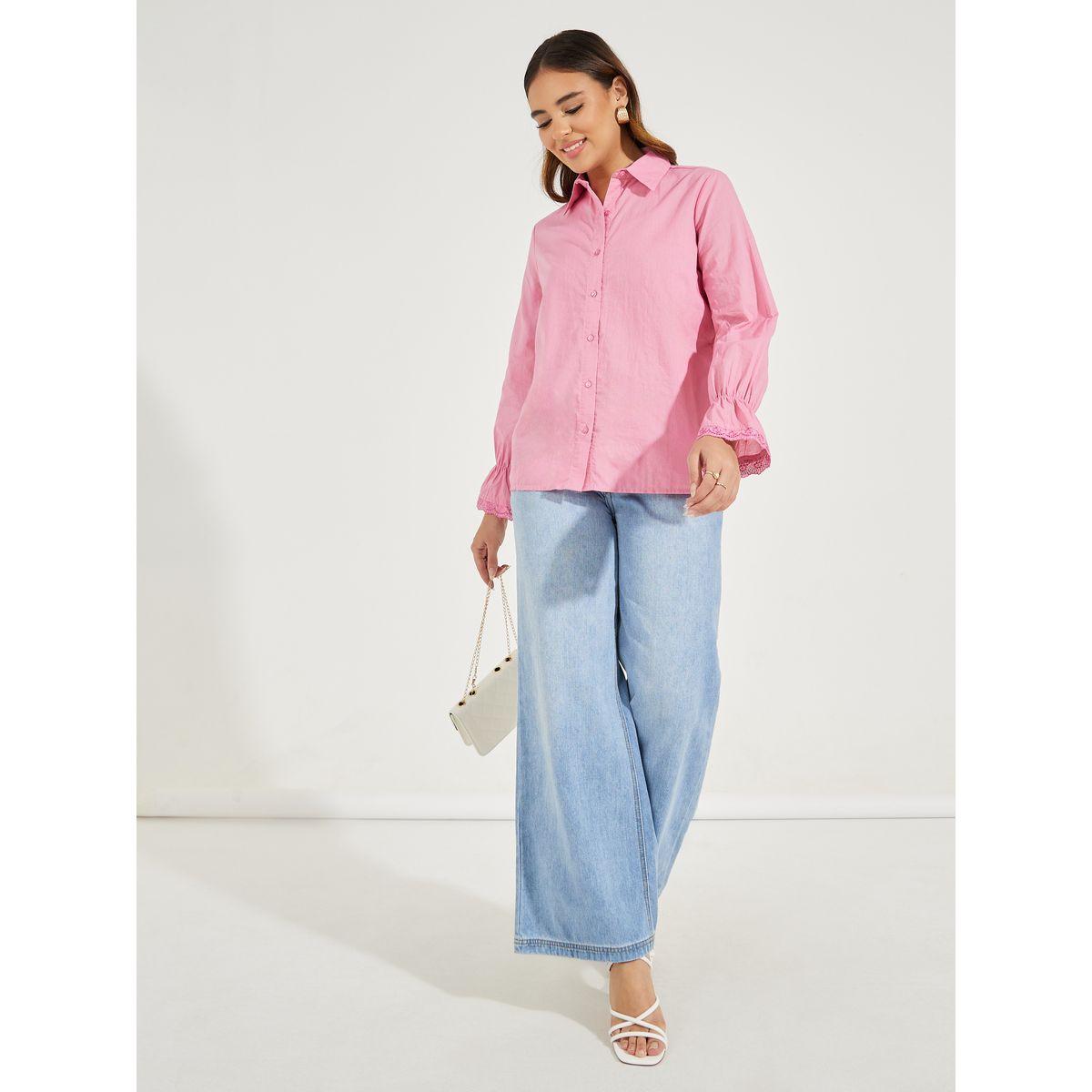 بلوزة بقصة مريحة مع ازرار غلق واكمام طويلة-women-clothing-shirtsandblouses-shirts-image-2