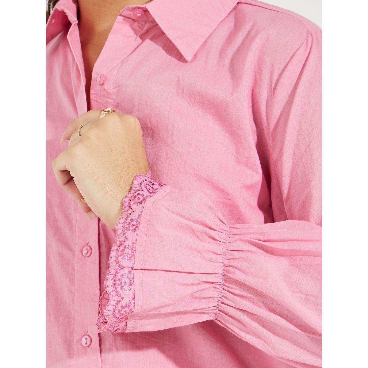 Styli Schiffli Cuff Detail Relaxed Fit Shirt-women-clothing-shirtsandblouses-shirts-image-3