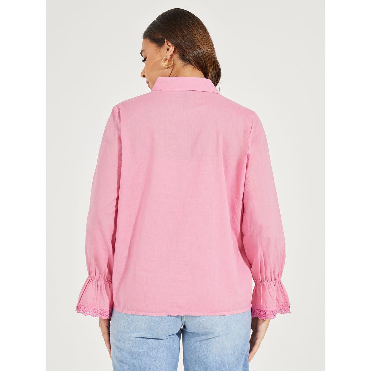 Styli Schiffli Cuff Detail Relaxed Fit Shirt-women-clothing-shirtsandblouses-shirts-image-4