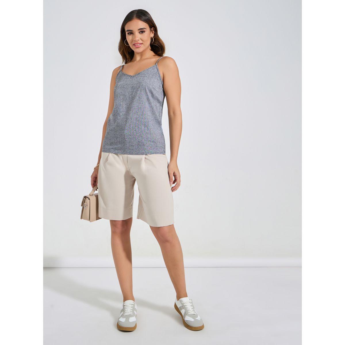 Styli Solid Chambray Cami Top-women-clothing-tshirts-image-2