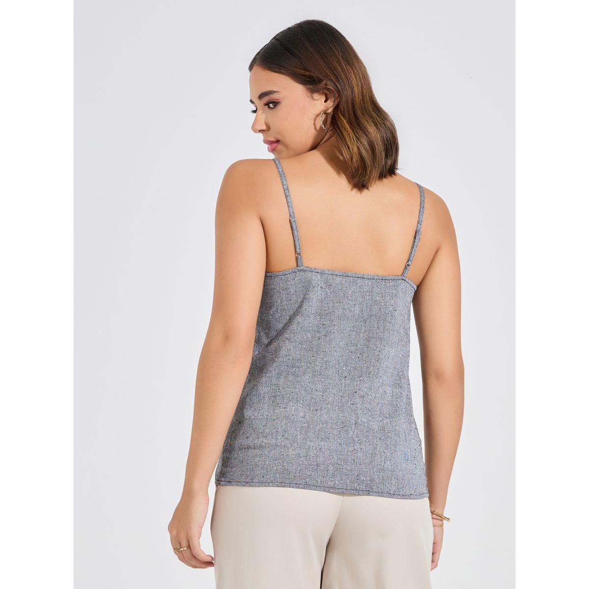Styli Solid Chambray Cami Top-women-clothing-tshirts-image-5
