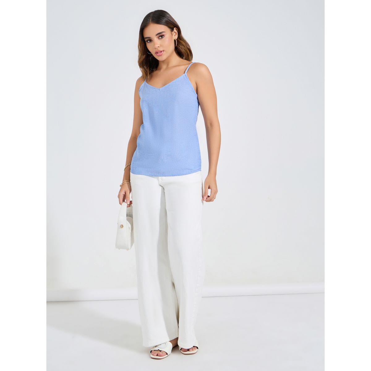 بلوزة كامي شامبراي سادة-women-clothing-tshirts-image-2