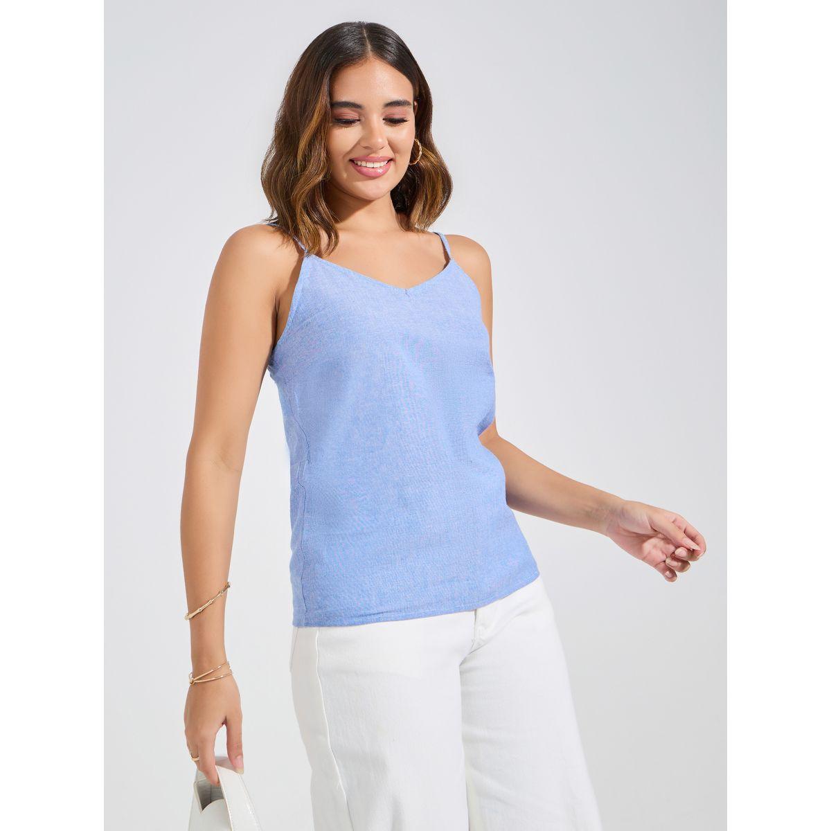بلوزة كامي شامبراي سادة-women-clothing-tshirts-image-3
