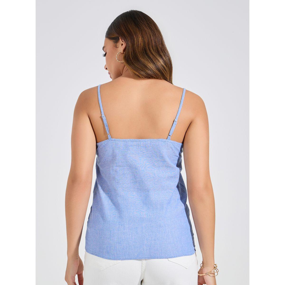 بلوزة كامي شامبراي سادة-women-clothing-tshirts-image-5