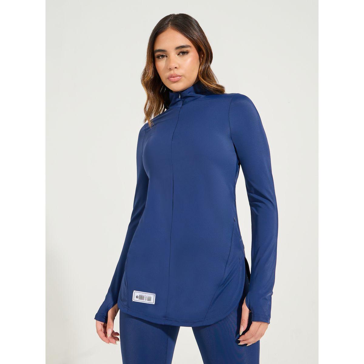 بلوزة رياضية طويلة مع اكمام طويلة بفتحة ابهام-women-clothing-sportswearandactivewear-tshirtsandvests-image-1