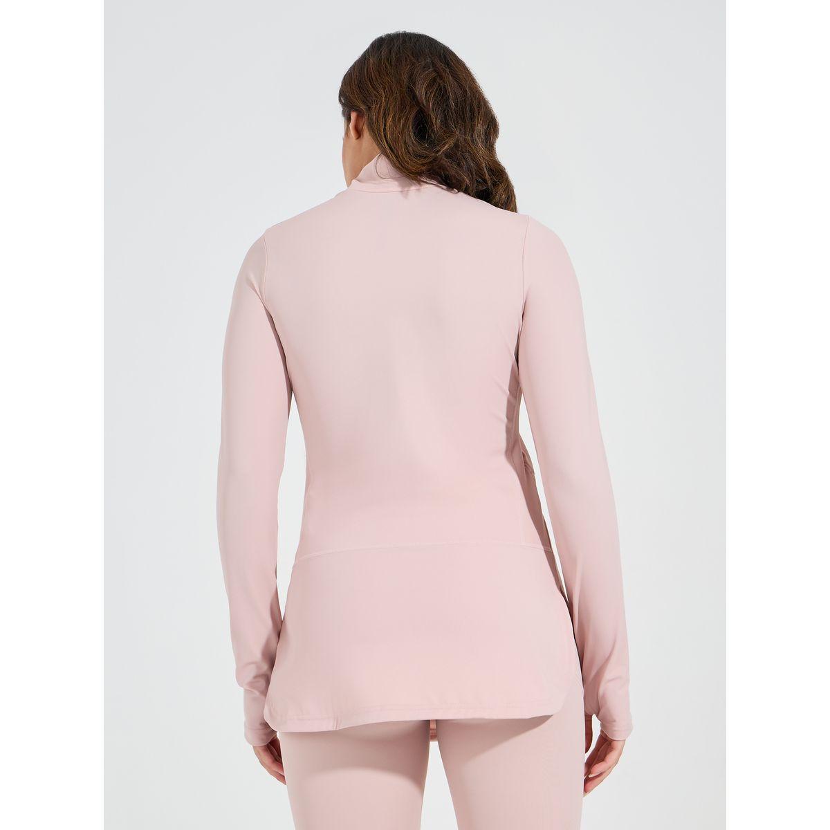 Styli Active Gymspire Edition- Label Zip Pockets Thumbhole Detail Longline Top-sports-women-clothing-tshirtsandvests-image-5