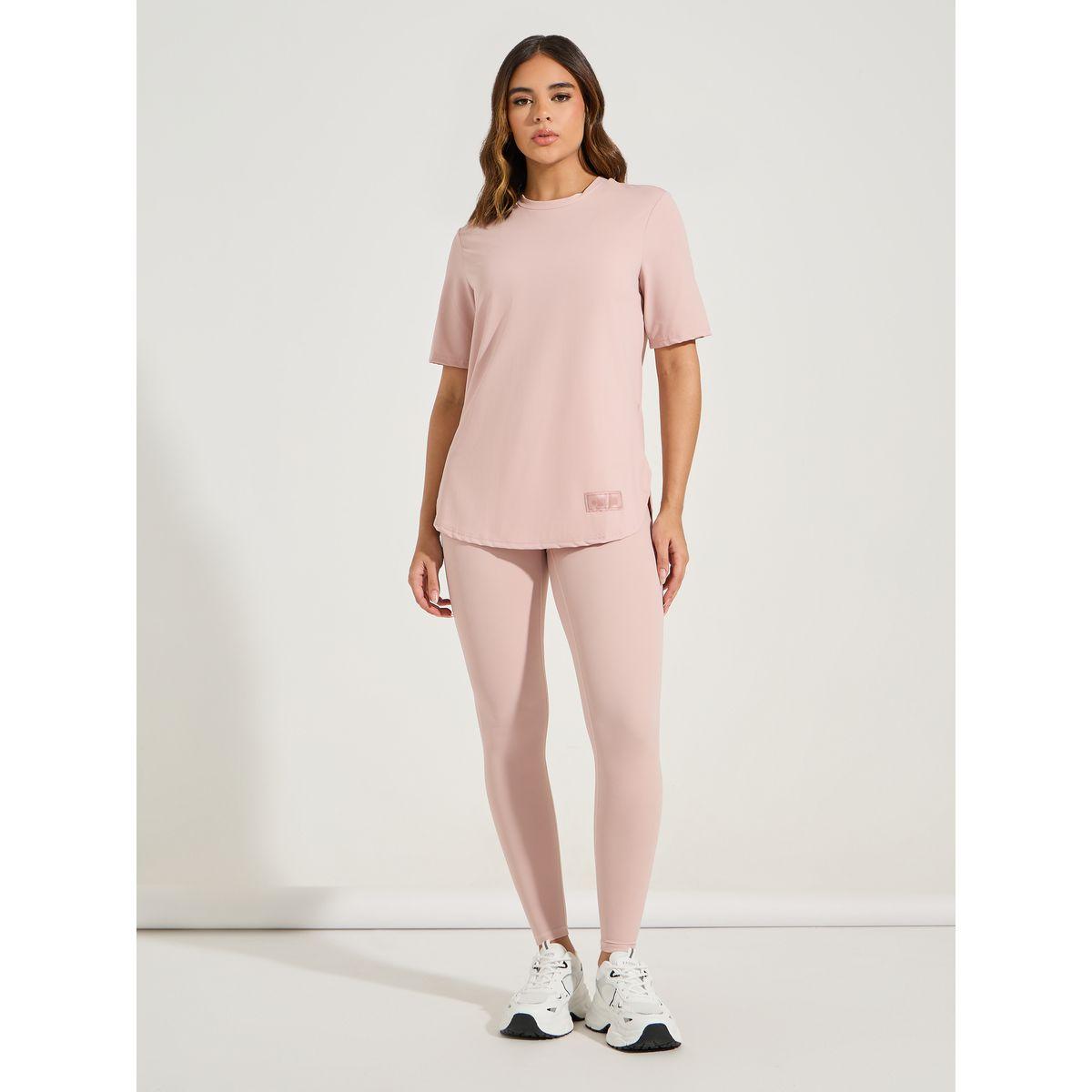 Styli Active Gymspire Edition - Tonal Label & Drop Shoulder Logo Detail Top-women-clothing-sportswearandactivewear-tshirtsandvests-image-2
