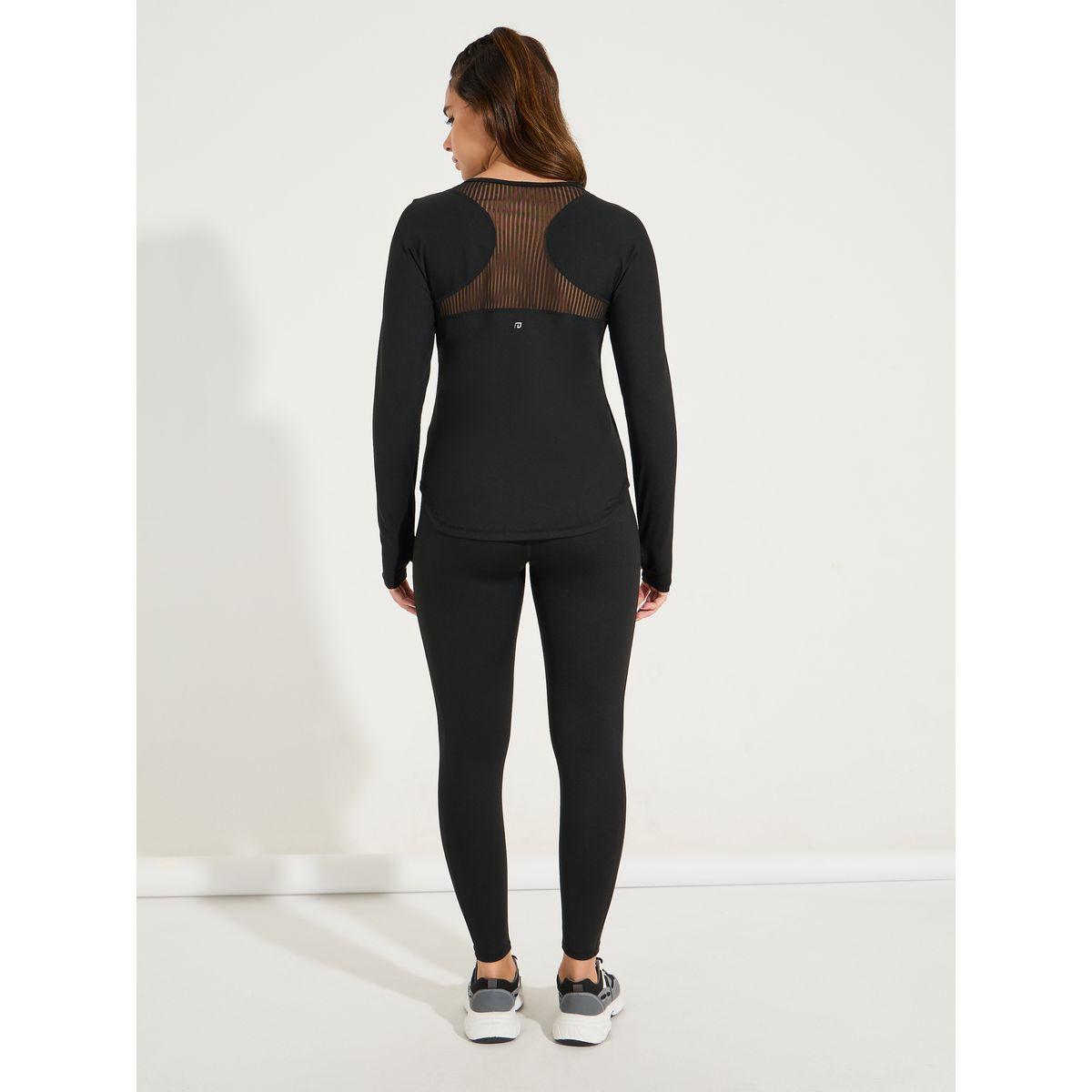 Styli Active Gymspire Edition - Label & Logo Back Textured Panel Thumbhole Detail Top-sports-women-clothing-tshirtsandvests-image-1