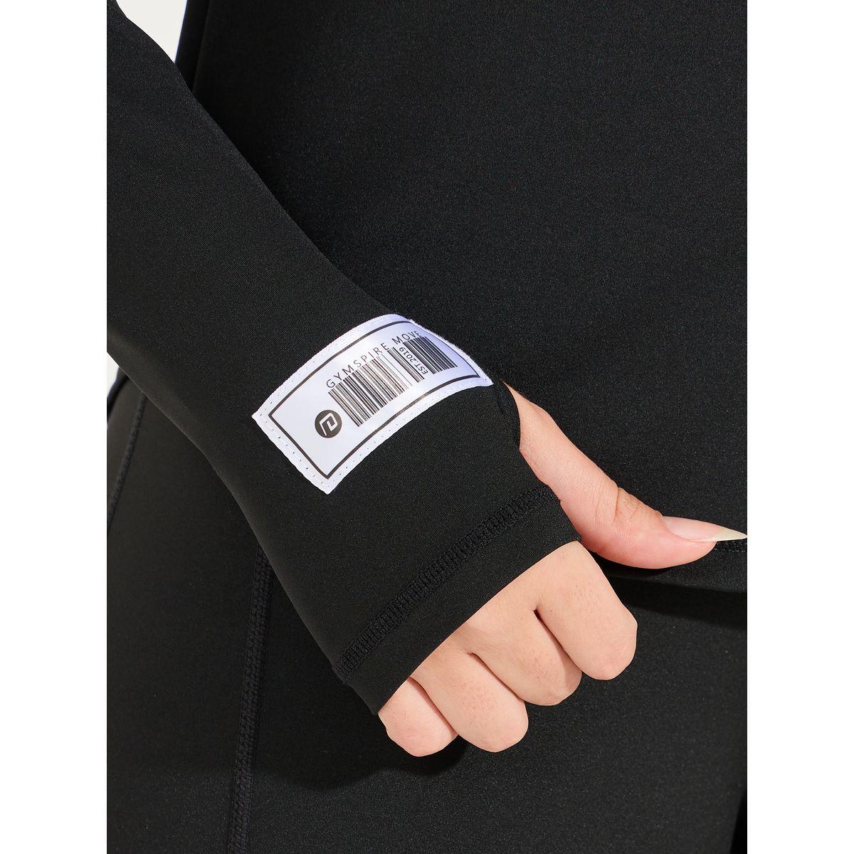 Styli Active Gymspire Edition - Label & Logo Back Textured Panel Thumbhole Detail Top-sports-women-clothing-tshirtsandvests-image-3
