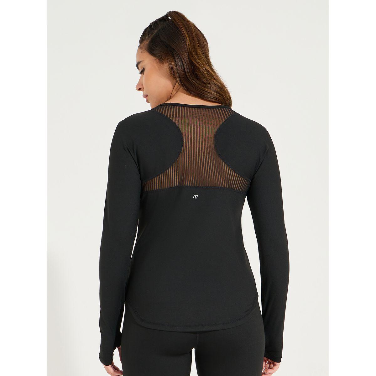 Styli Active Gymspire Edition - Label & Logo Back Textured Panel Thumbhole Detail Top-sports-women-clothing-tshirtsandvests-image-5