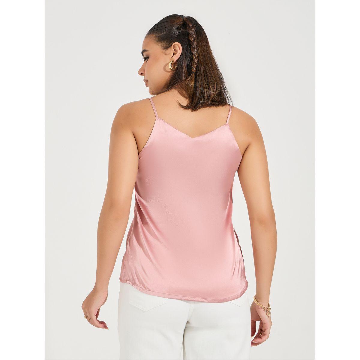 Styli Solid Satin Cami Top-women-clothing-tshirts-image-6