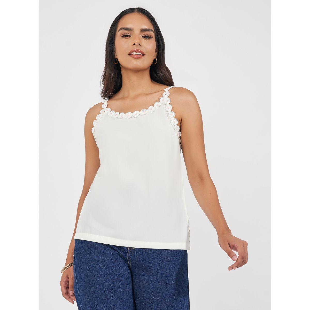 Styli Floral Border Applique Cami-women-clothing-tshirts-image-1