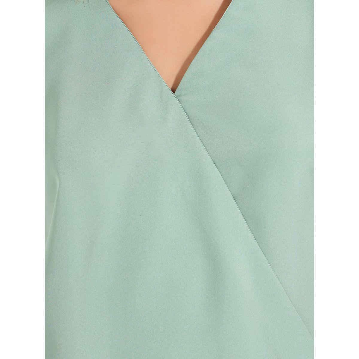 Styli Solid Mock Wrap Top with Short Sleeves-women-clothing-shirtsandblouses-blouses-image-3