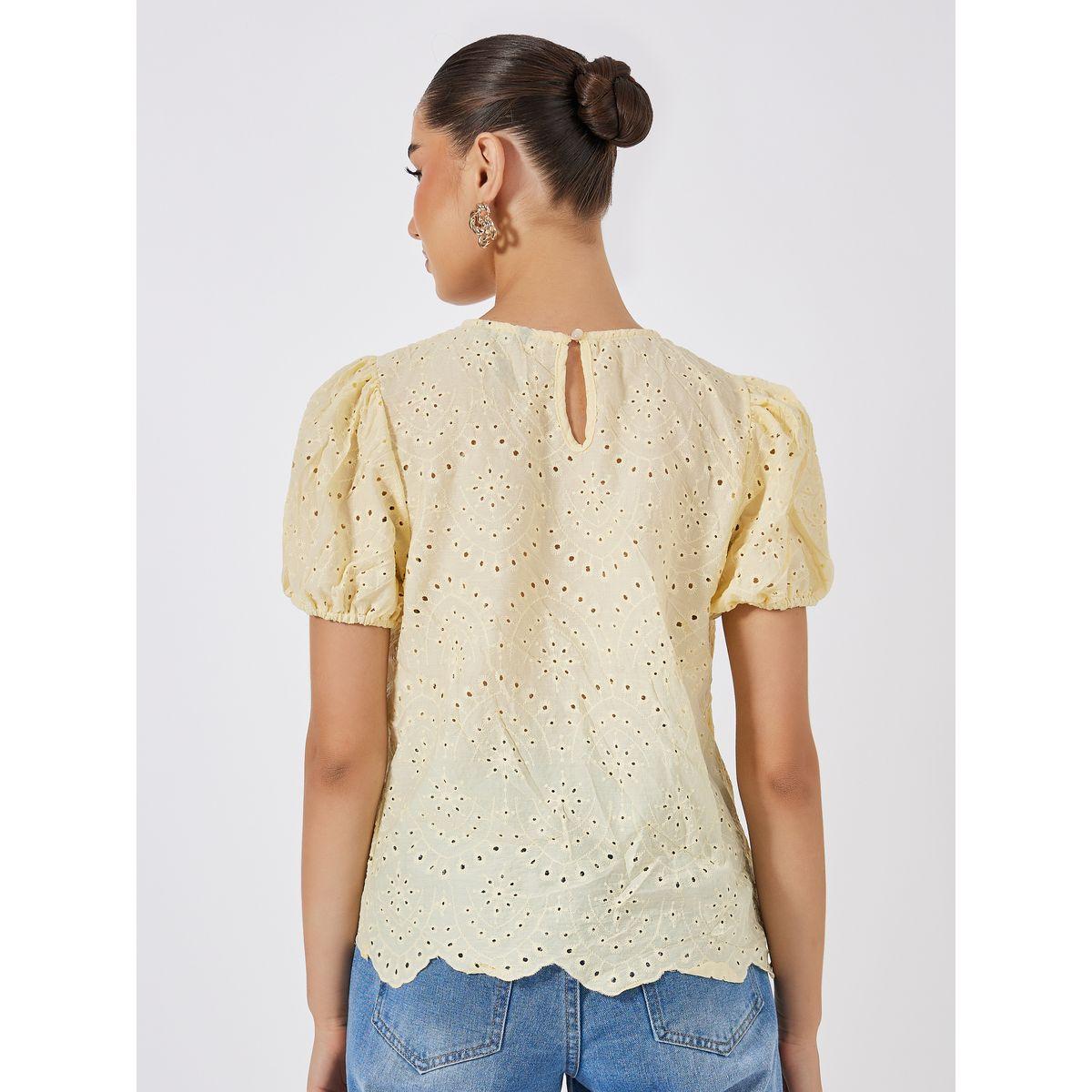 Styli Schiffli Top with Puff Sleeves-women-clothing-shirtsandblouses-blouses-image-4