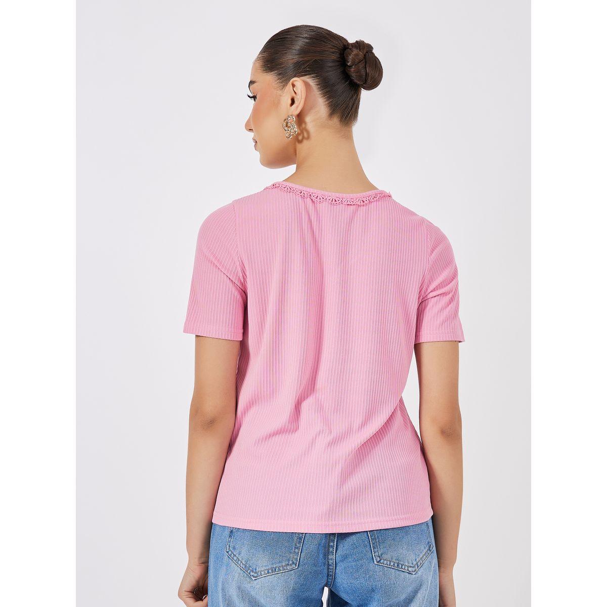 بلوزة محبوكة بنمط مضلع مع كشكش-women-clothing-shirtsandblouses-blouses-image-4