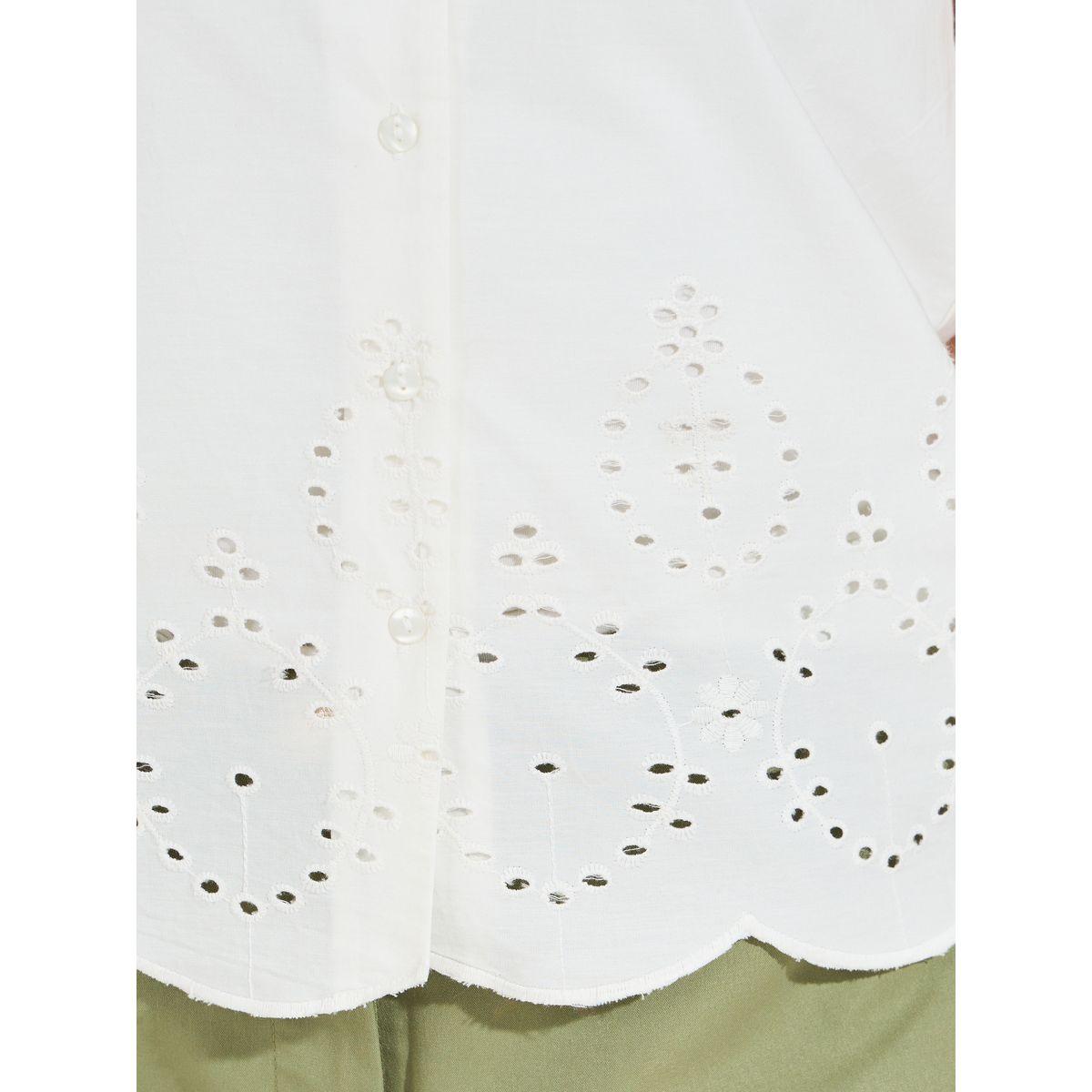 Styli Notch Collared Schiffli Border Sleeveless Shirt-women-clothing-shirtsandblouses-shirts-image-3